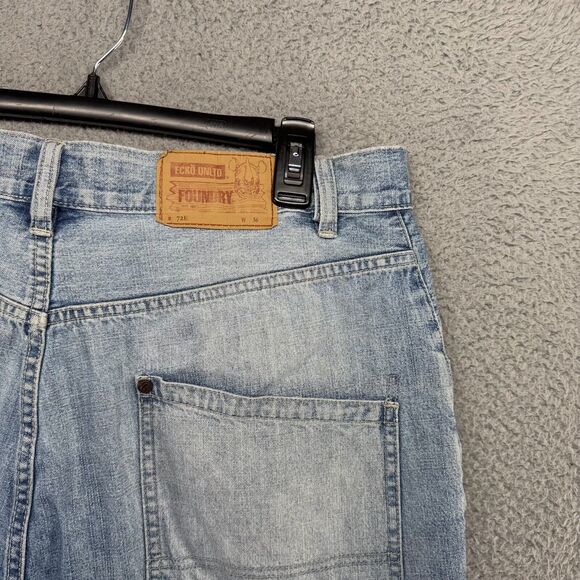 Vintage Ecko Unltd Jeans men's 36 Blue Denim Light Baggy Thrashed Y2k NO BUTTON - Picture 11 of 13